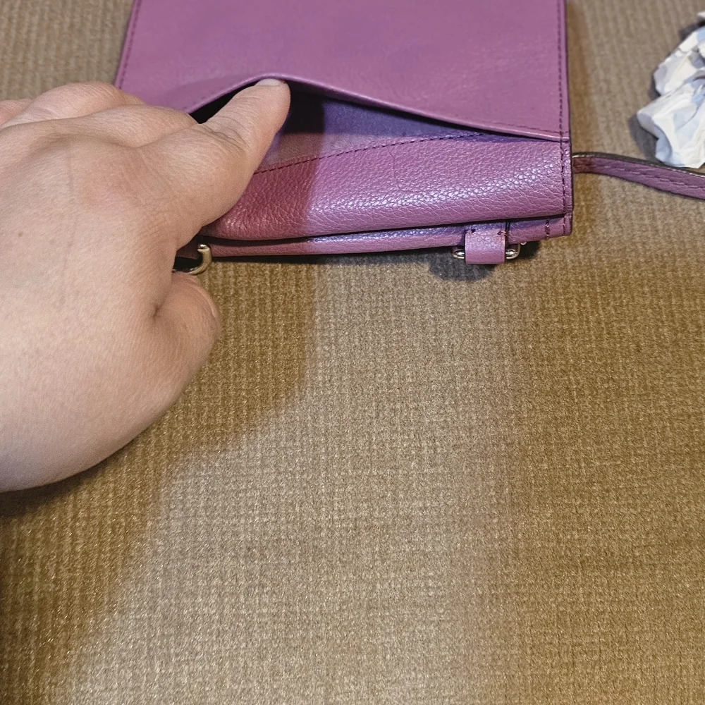 Coach Dylan Purple Mini Wallet with Turnlock Closure. - Picture 6 of 8